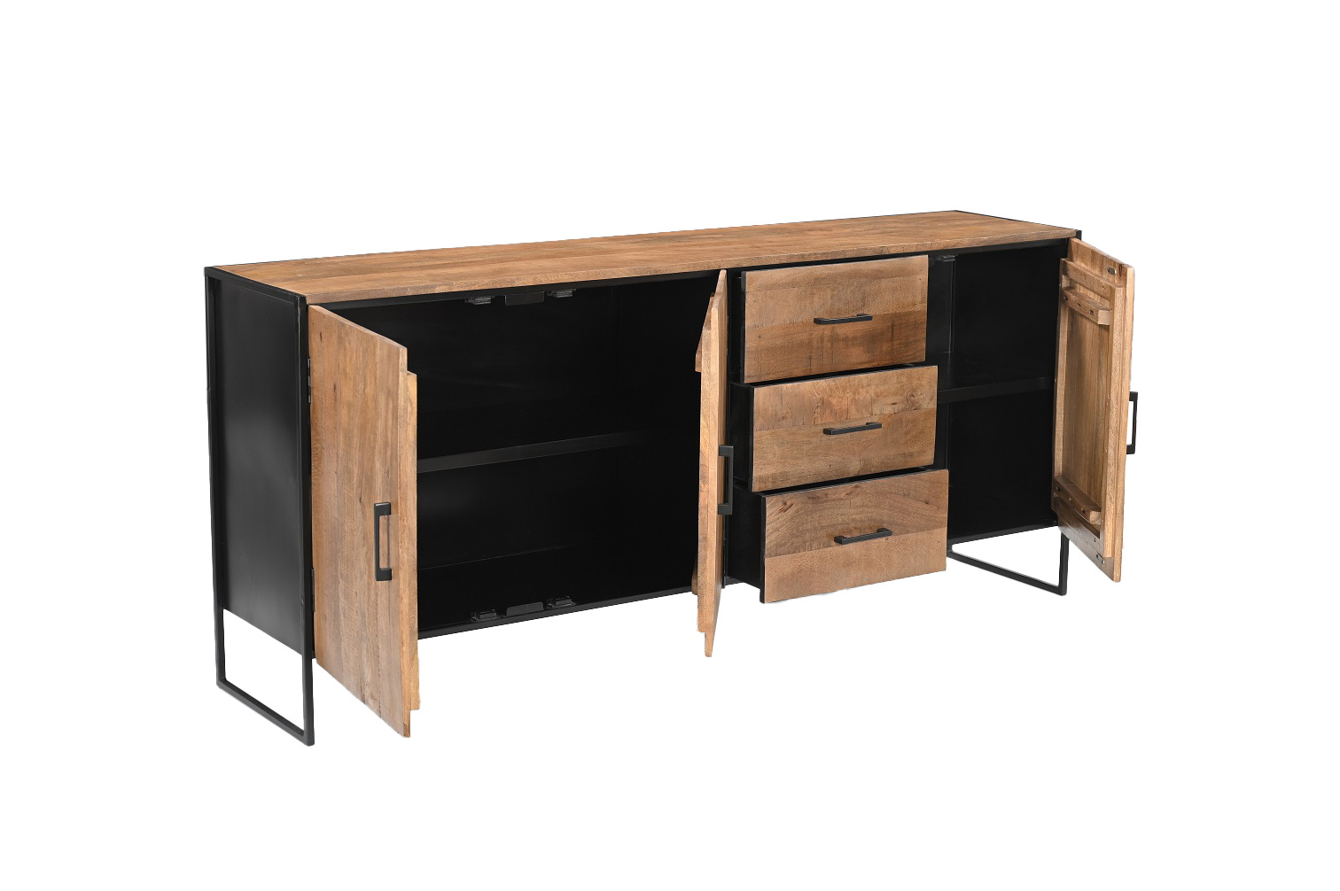 Livingfurn - Dressoir - Elin 180cm - Bruin, Zwart
