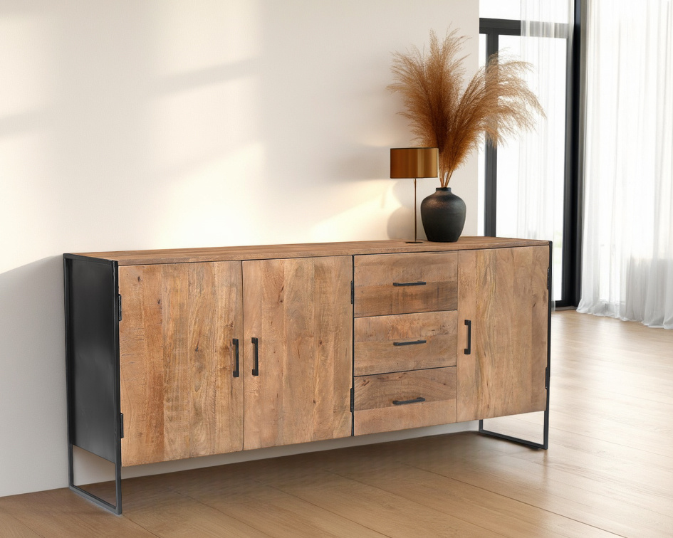 Livingfurn - Dressoir - Elin 180cm - Bruin, Zwart