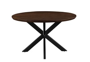 Livingfurn - Eetkamertafel Jesper Round Brown - 130x130x76 cm - Mangohout