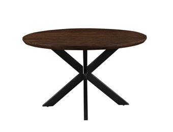 Livingfurn - Eetkamertafel Jesper Round Brown - 130x130x76 cm - Mangohout