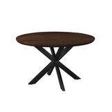 Livingfurn - Eetkamertafel Jesper Round Brown - 130x130x76 cm - Mangohout