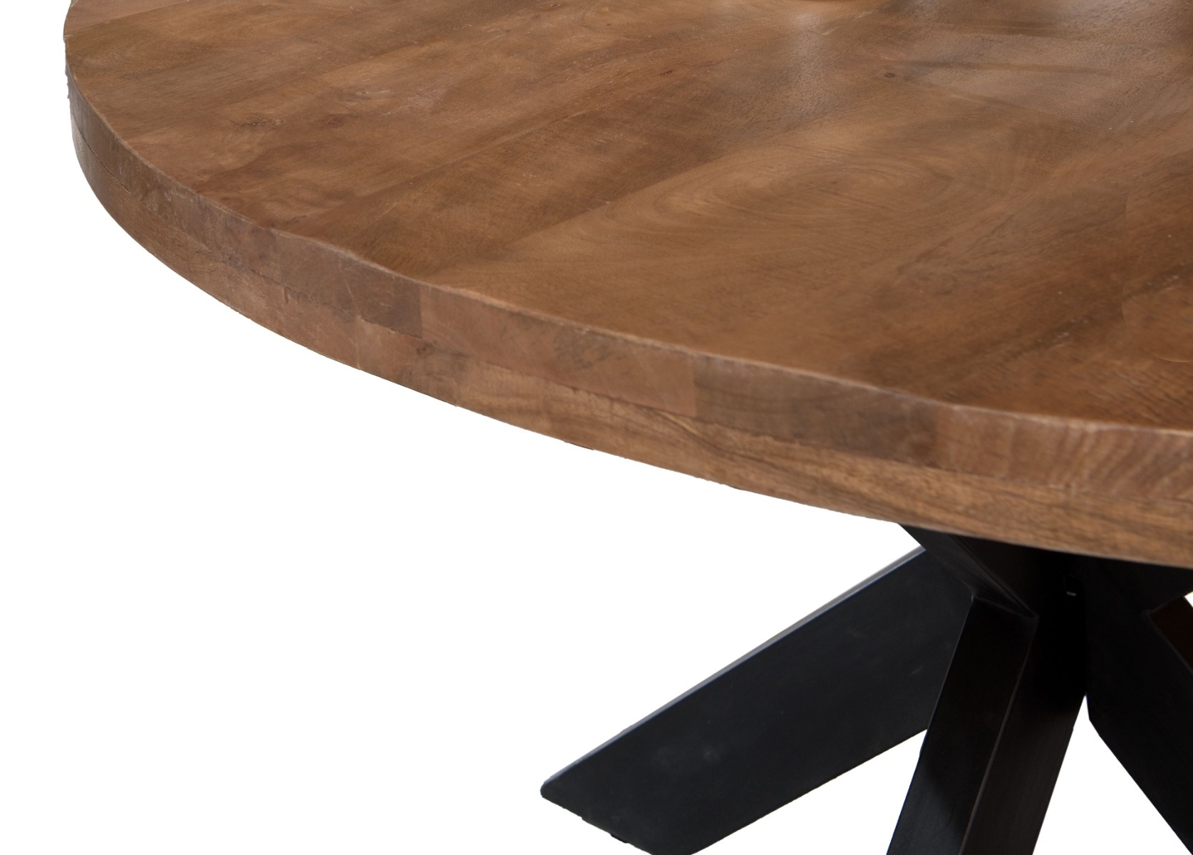 Brix - Eetkamertafel Brix Rond - 130 cm - Mangohout - Bruin