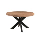 Brix - Eetkamertafel Brix Rond - 130 cm - Mangohout - Bruin