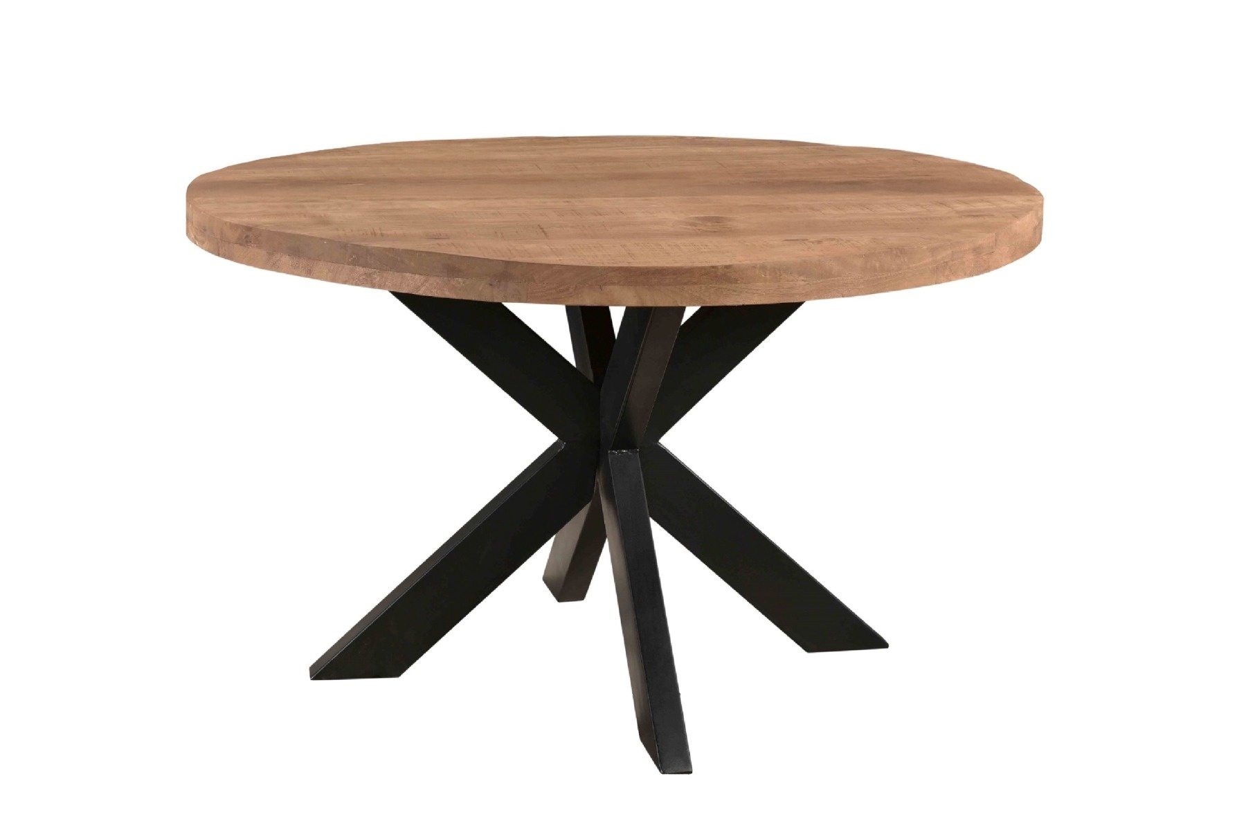 Brix - Eetkamertafel Brix Rond - 130 cm - Mangohout - Bruin