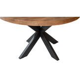 Brix - Eetkamertafel Brix Rond - 130 cm - Mangohout - Bruin