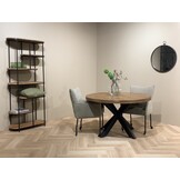 Brix - Eetkamertafel Brix Rond - 130 cm - Mangohout - Bruin