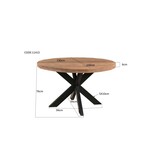 Brix - Eetkamertafel Brix Rond - 130 cm - Mangohout - Bruin