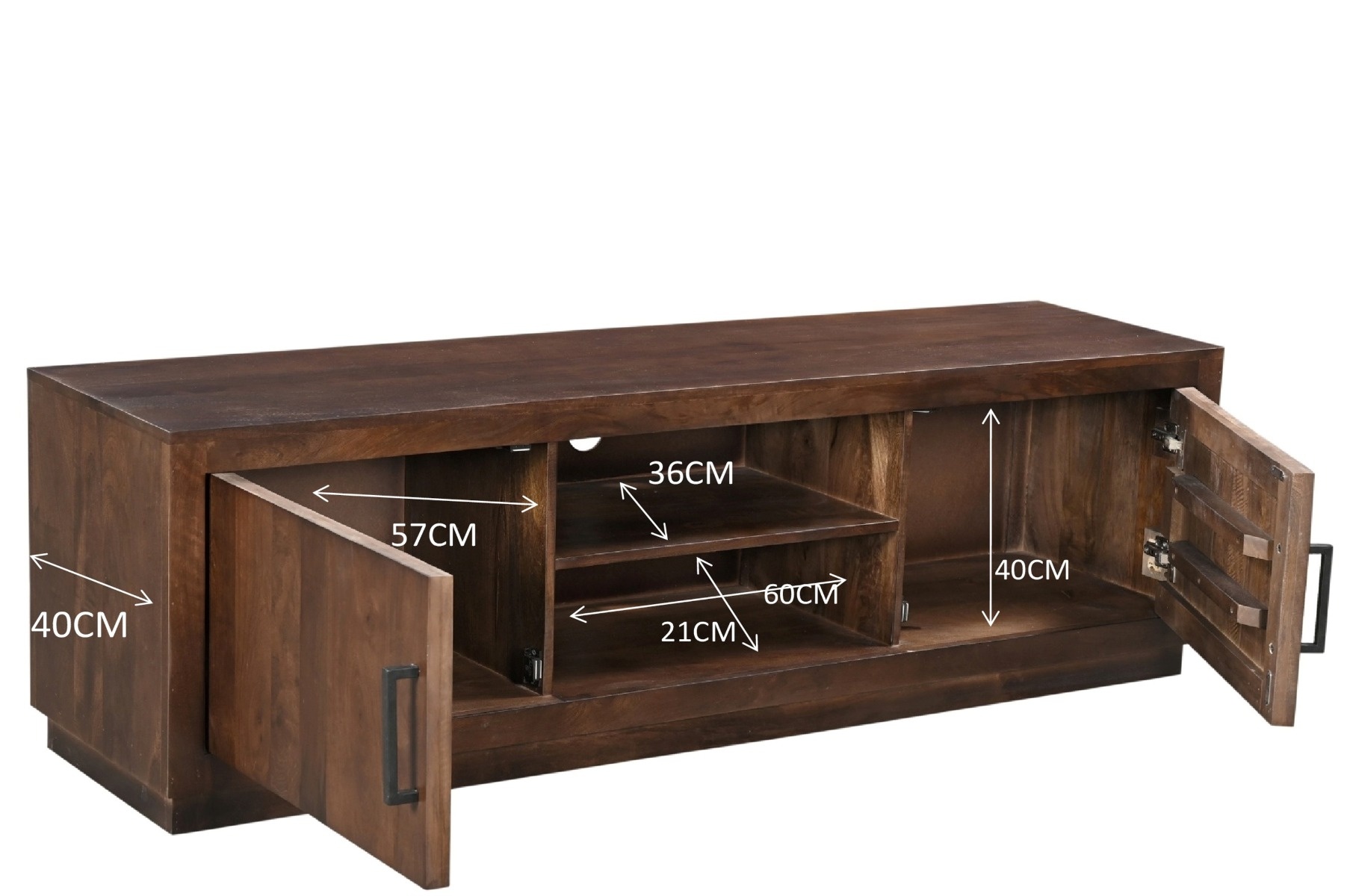 Livingfurn - TV Meubel Jaxx Brown 180cm - Mangohout