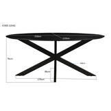 Livingfurn - Zwart Eetkamertafel Oslo Ovaal - Acasia Hout  - 210 cm