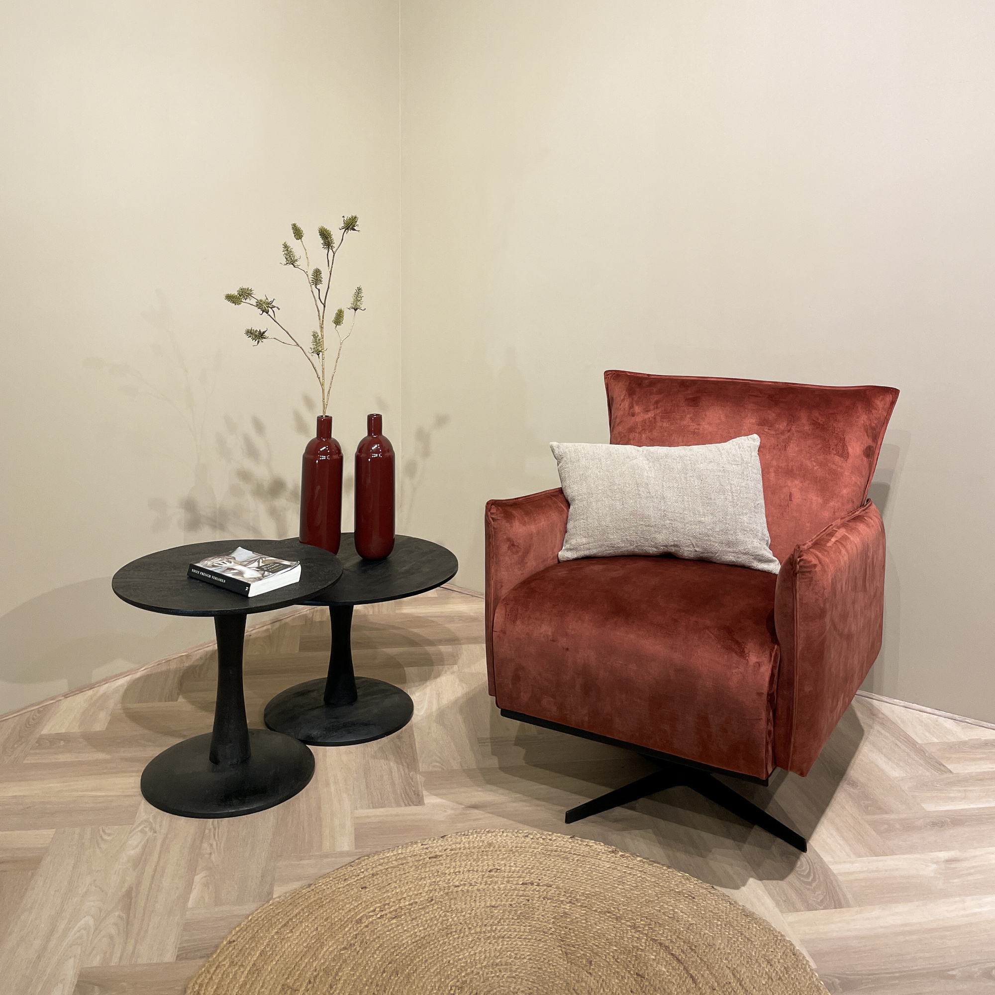 Brix - Salontafel Brix Vivian Zwart - 60x60x38cm - Mangohout