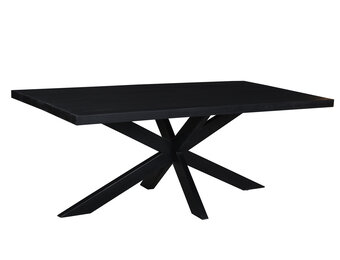 Livingfurn - e Zwart Eetkamertafel -  -  Mango Hout  - 180 cm