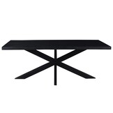 Livingfurn - e Zwart Eetkamertafel -  -  Mango Hout  - 180 cm