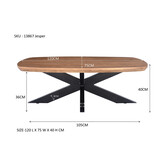 Livingfurn - Salontafel Jesper 120cm - Mangohout / Gecoat Staal