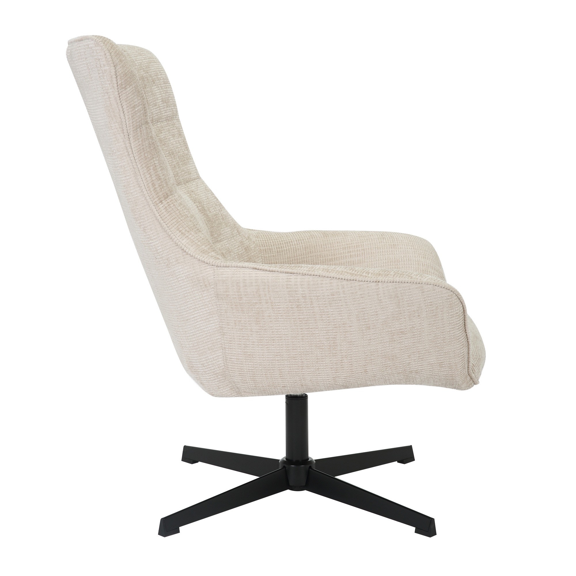 Livingfurn - Fauteuils Naomi Toffee - Beige - Stof