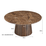 Livingfurn - Salontafel Emperador 80cm - Marmer / Hout