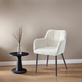 Livingfurn - Eetkamerstoel Bronco Sand - Stof - Set van 2