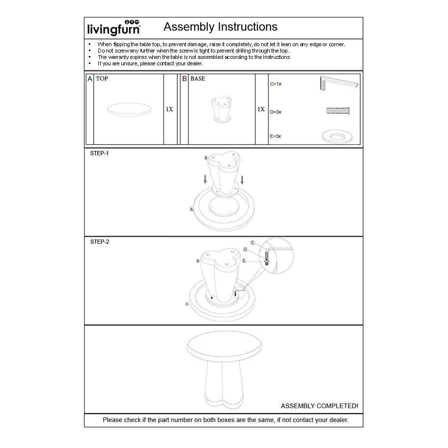 Brix - Salontafel Brix Clubs 50cm - Mangohout