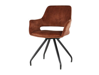 Livingfurn - Eetkamerstoel Capp Rust Velvet - Stof - 61x61x83,5