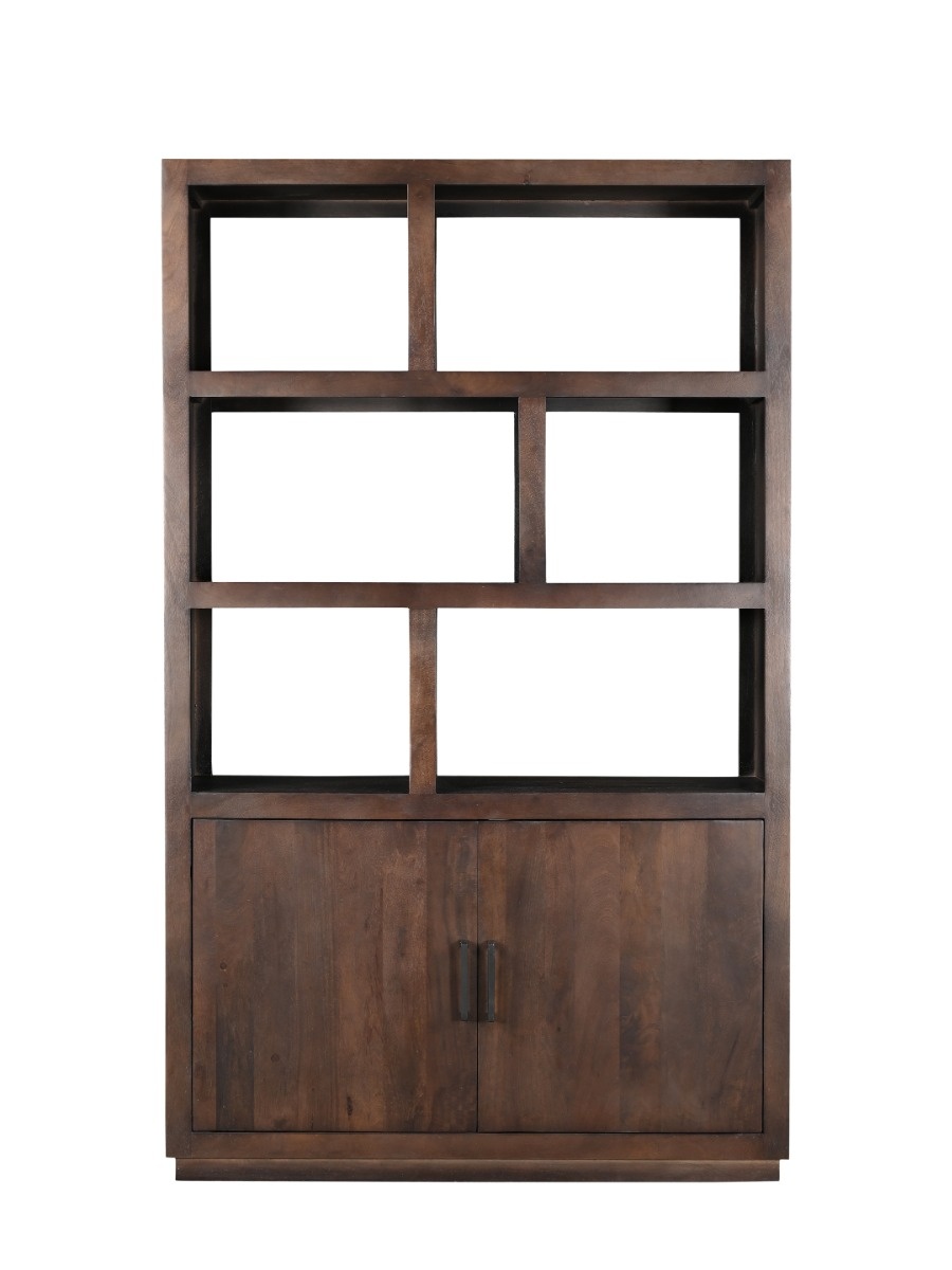 Livingfurn - Vitrinekast Jaxx Brown 120cm - Mangohout