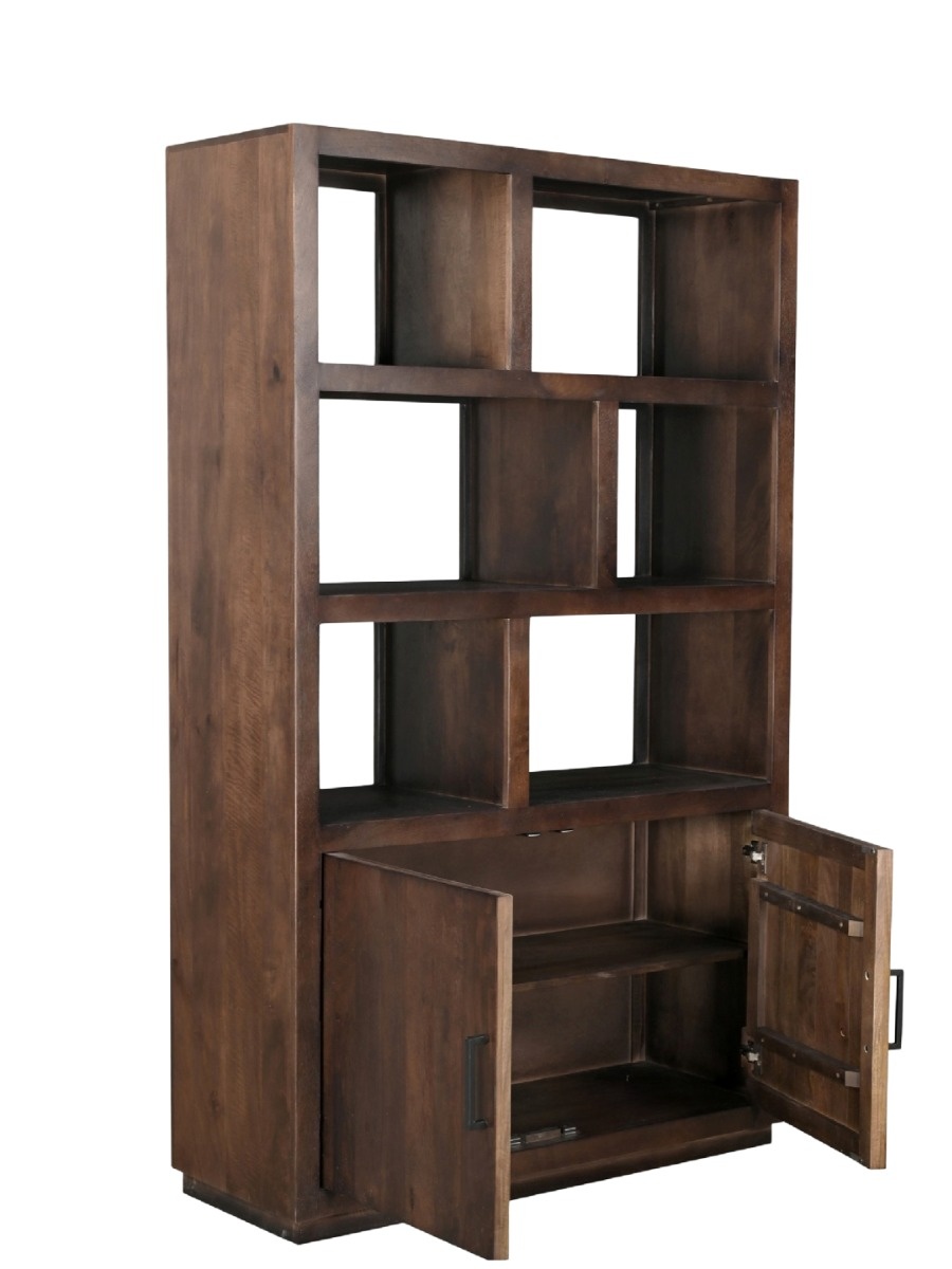 Livingfurn - Vitrinekast Jaxx Brown 120cm - Mangohout