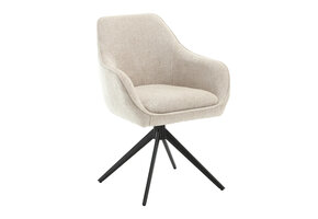 Livingfurn - Eetkamerstoel Thomas Toffee - Beige - Stof - Set van 2