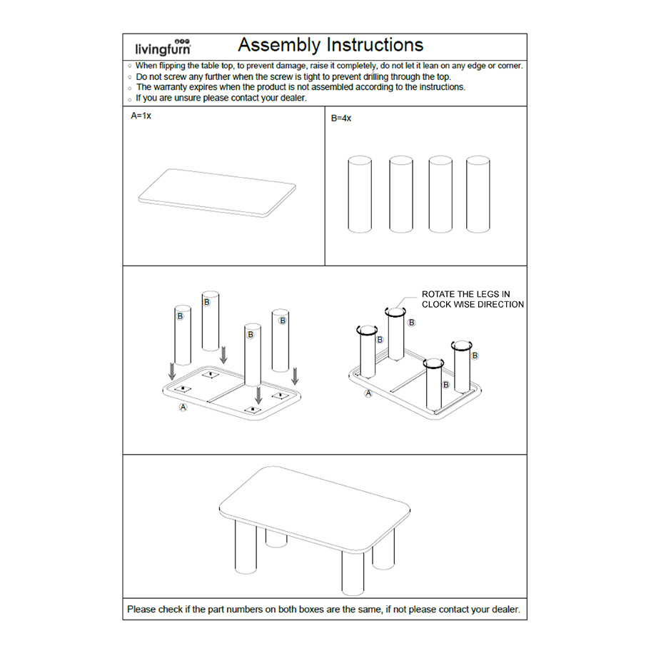 Livingfurn - Salontafel Badou 120cm - Mangohout