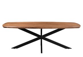 Livingfurn - Eetkamertafel Jesper Danish Oval 180cm - Mangohout / Gecoat Staal