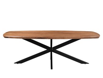 Livingfurn - Eetkamertafel Jesper Danish Oval 180cm - Mangohout / Gecoat Staal