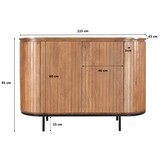 Livingfurn - Dressoir Noor Natural 115cm - Mangohout / Gecoat Staal