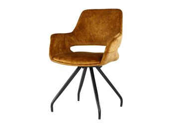 Livingfurn - Eetkamerstoel Capp Oker - Stof - 61x61x83,5