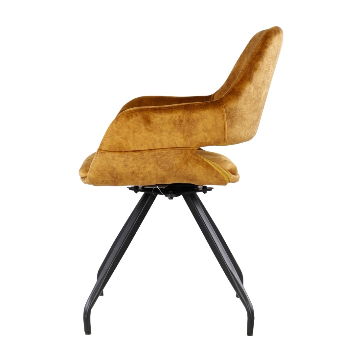 Livingfurn - Eetkamerstoel Capp Oker - Stof - 61x61x83,5 - 2 stuks