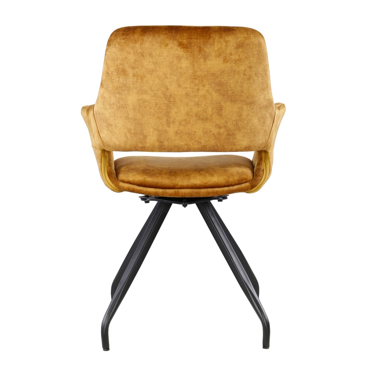 Livingfurn - Eetkamerstoel Capp Oker - Stof - 61x61x83,5 - 2 stuks