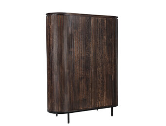 Livingfurn - Kabinetkast Noor Walnut 150cm - Mangohout / Gecoat Staal