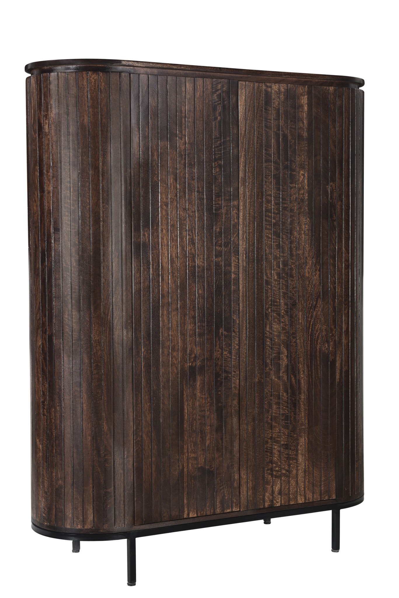 Livingfurn - Kabinetkast Noor Walnut 150cm - Mangohout / Gecoat Staal