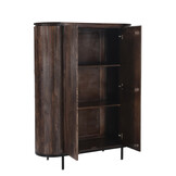 Livingfurn - Kabinetkast Noor Walnut 150cm - Mangohout / Gecoat Staal