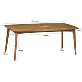 Livingfurn - Eetkamertafel Elias - 200cm-  Klassieke eettafel - Mangohout - Bruin