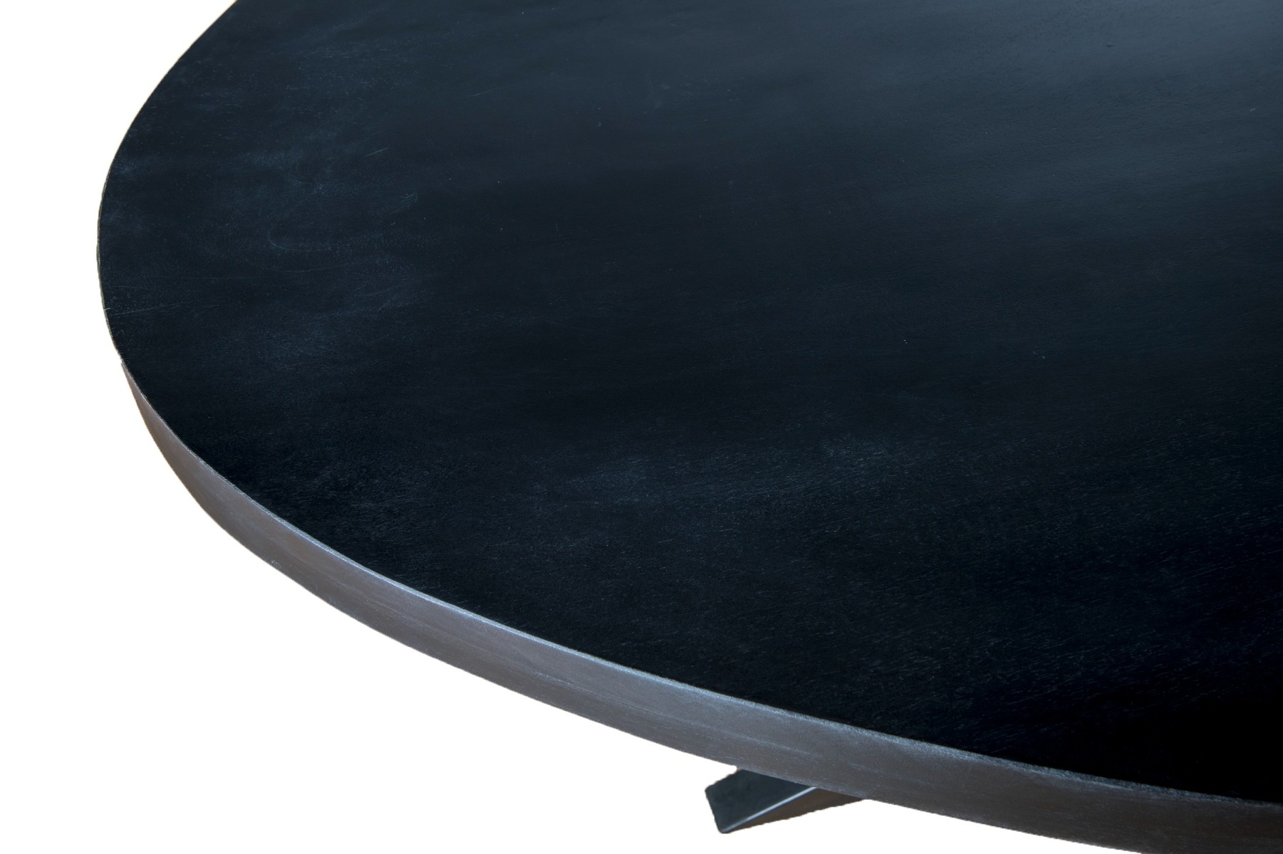 Livingfurn - Eetkamertafel Kala Oval Spider 160cm - Mangohout / Gecoat Staal