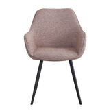 Livingfurn - Eetkamerstoel Luca Boucle Vintage Pink - 2 stuks