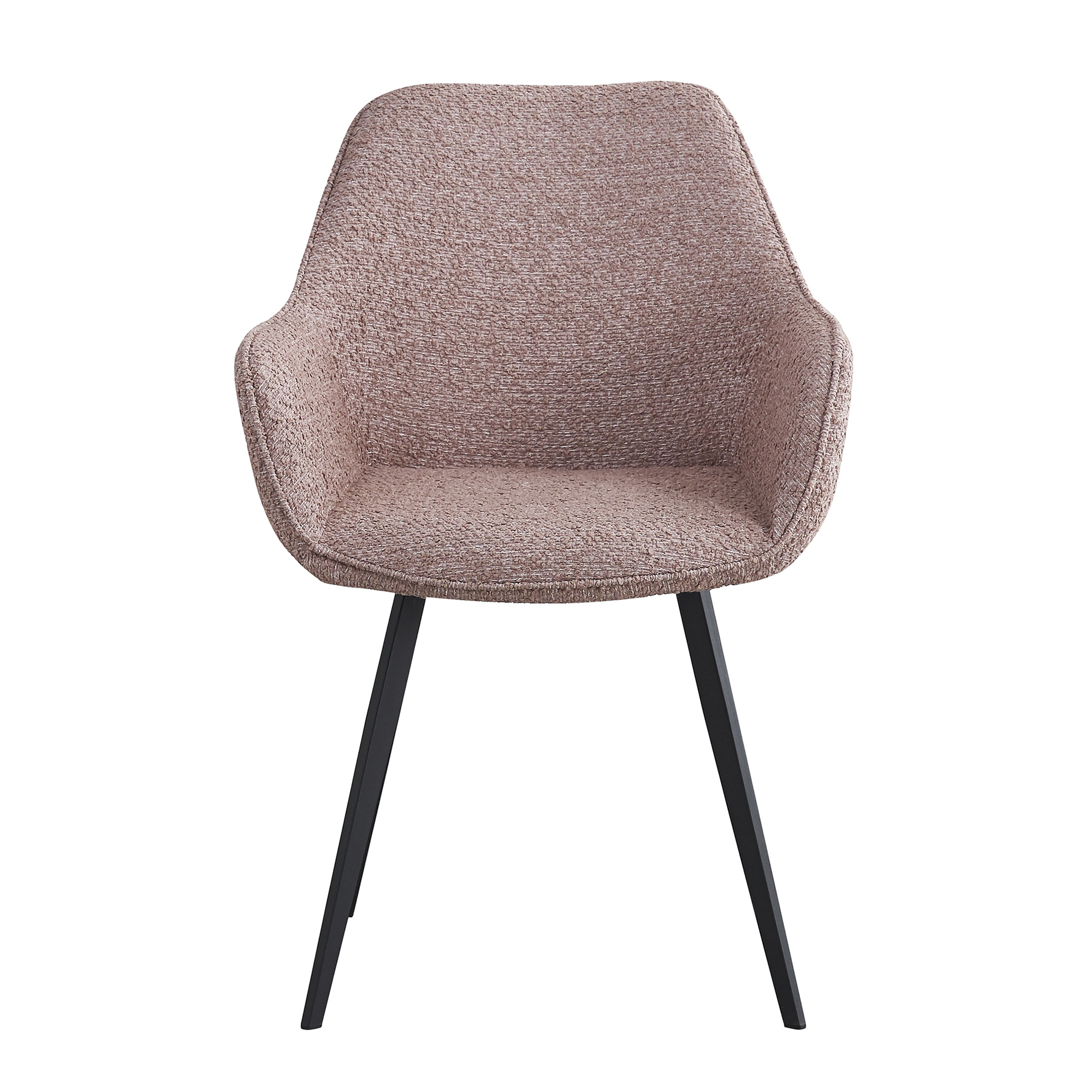 Livingfurn - Eetkamerstoel Luca Boucle Vintage Pink - 2 stuks