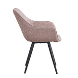 Livingfurn - Eetkamerstoel Luca Boucle Vintage Pink - 2 stuks