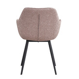 Livingfurn - Eetkamerstoel Luca Boucle Vintage Pink - 2 stuks