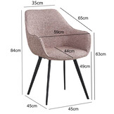 Livingfurn - Eetkamerstoel Luca Boucle Vintage Pink - 2 stuks