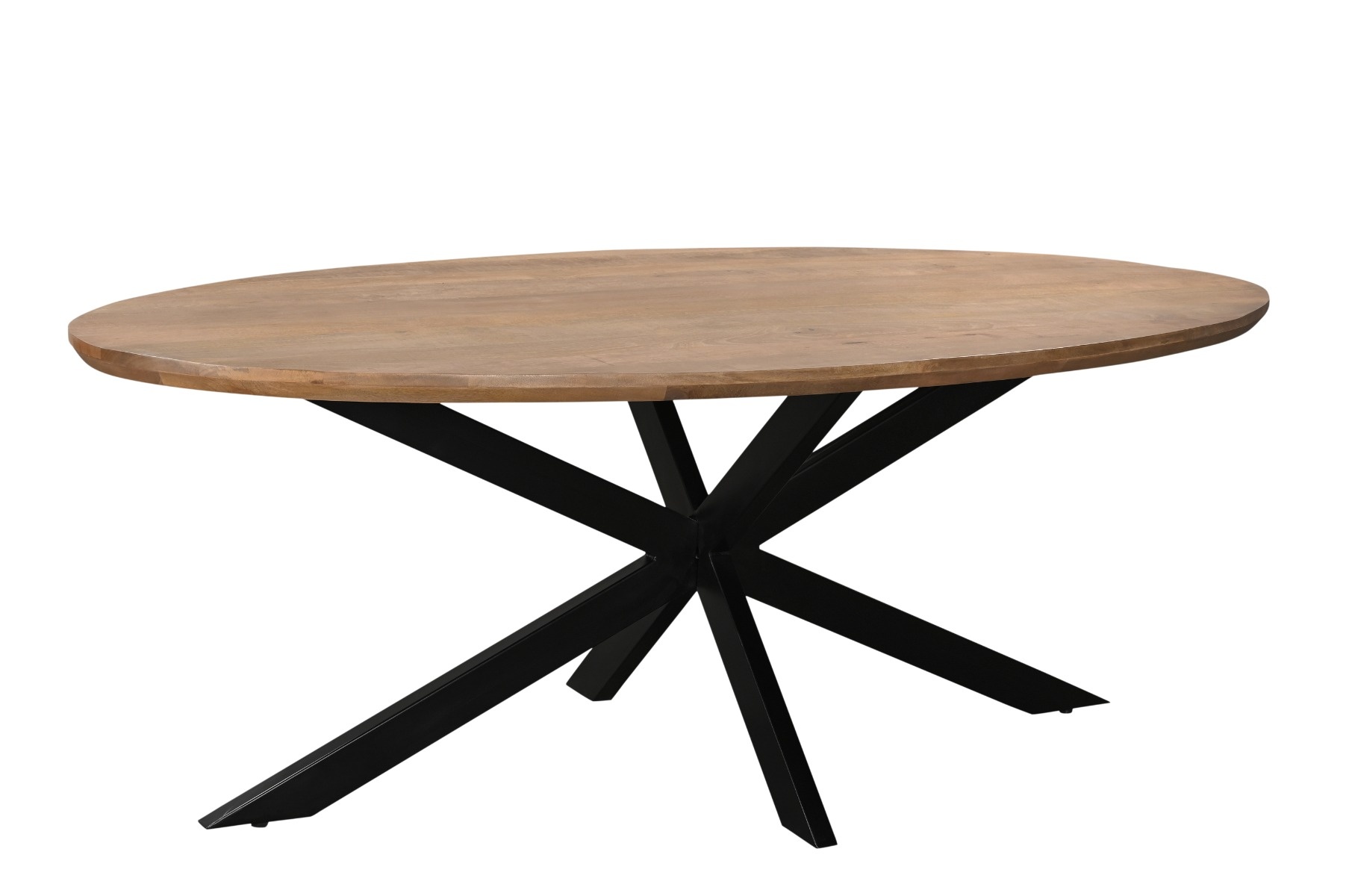 Livingfurn - Eetkamertafel Jesper Oval 160 cm - Mangohout / Gecoat Staal