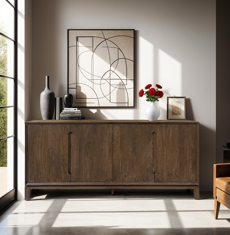 Livingfurn - Dressoir Cortez - 190x85x40 cm - Mangohout