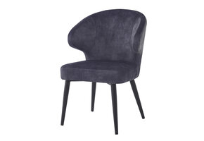Livingfurn - Eetkamerstoel Donna antraciet Velvet - Antraciet - 2 stuks