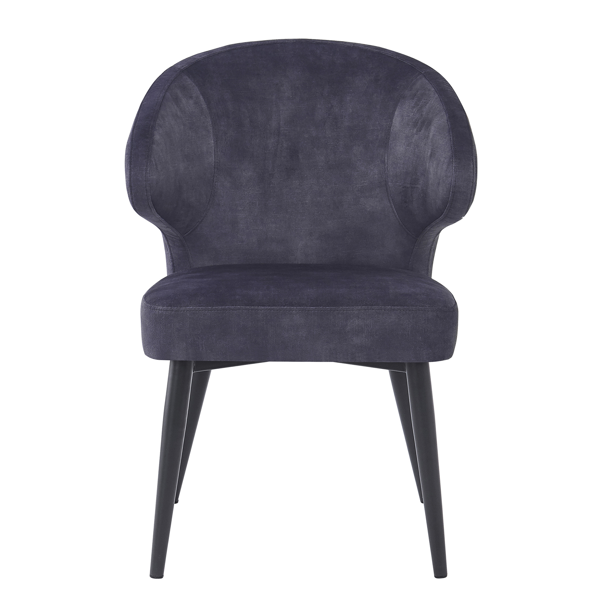 Livingfurn - Eetkamerstoel Donna antraciet Velvet - Antraciet - 2 stuks
