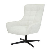 Livingfurn - Fauteuils Naomi Pearl - Wit - Stof