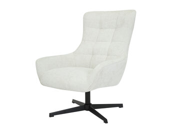 Livingfurn - Fauteuils Naomi Pearl - Wit - Stof
