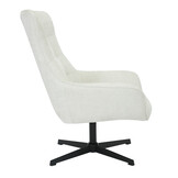 Livingfurn - Fauteuils Naomi Pearl - Wit - Stof