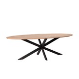 Livingfurn - e Ovale Eetkamertafel -  -  Acasia Hout  - 240 cm - Bruin